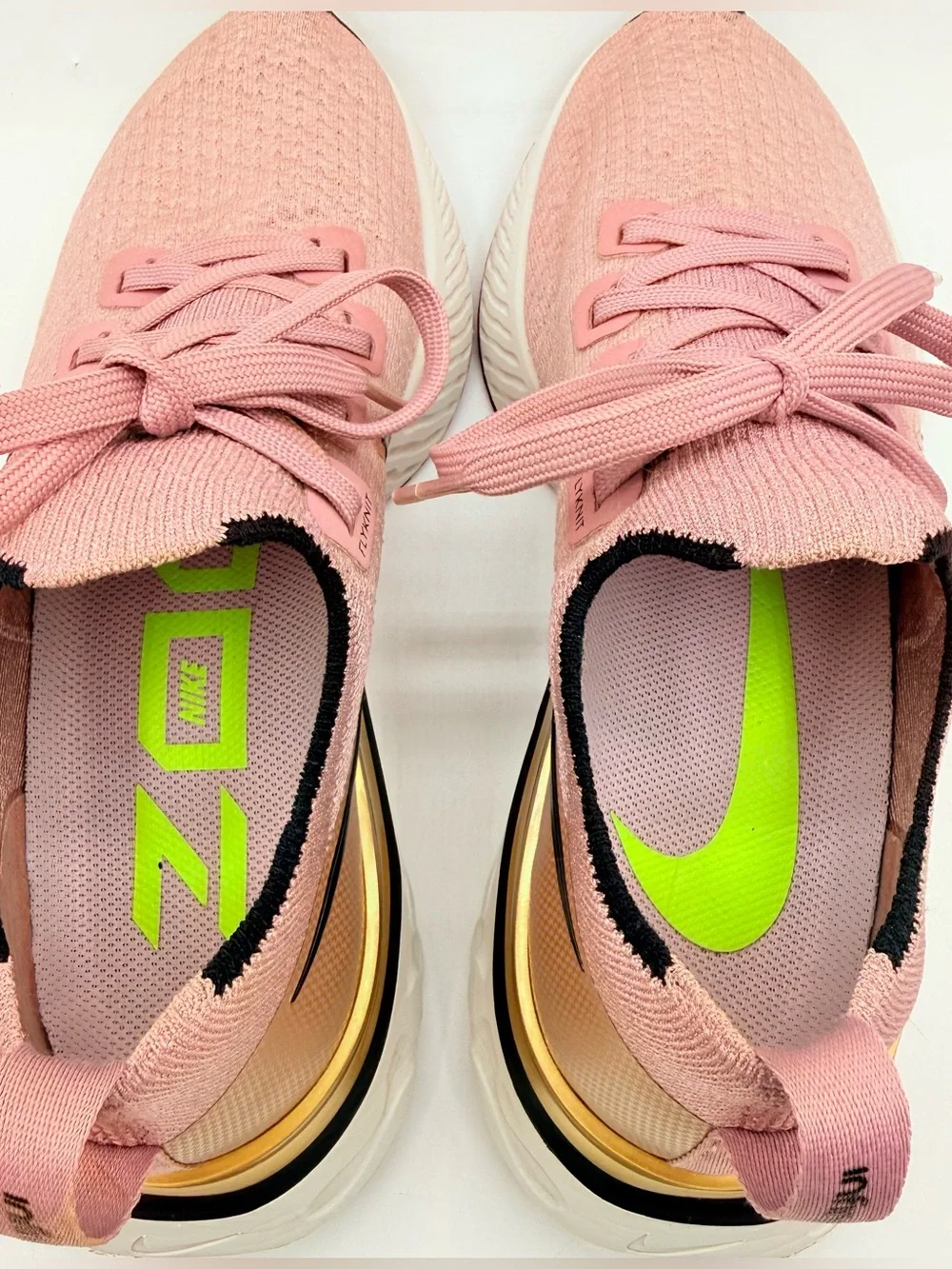 Nike React Infinity Run Flyknit Pink Gold Running Shoes Womens Sz 8? Missing Tag